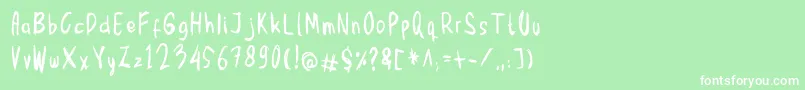 フォントMbak Mbik1 – 緑の背景に白い文字