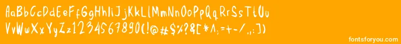 フォントMbak Mbik1 – オレンジの背景に白い文字