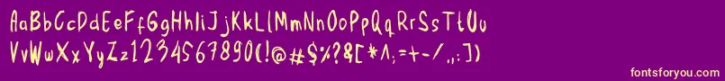 Mbak Mbik1 Font – Yellow Fonts on Purple Background