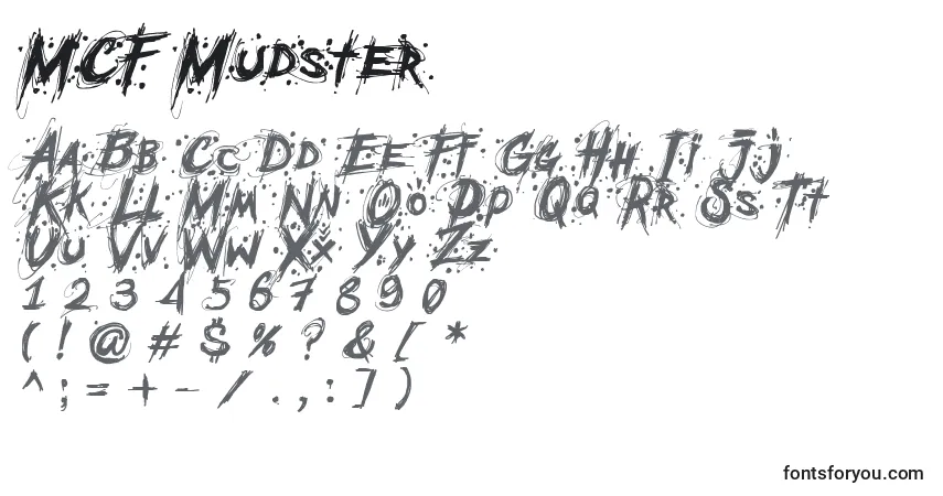 A fonte MCF Mudster – alfabeto, números, caracteres especiais