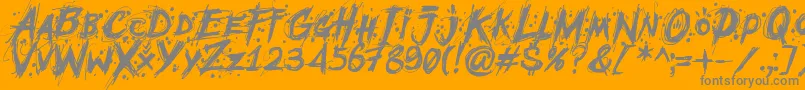 MCF Mudster-Schriftart – Graue Schriften auf orangefarbenem Hintergrund