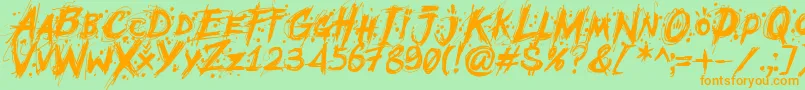 MCF Mudster Font – Orange Fonts on Green Background