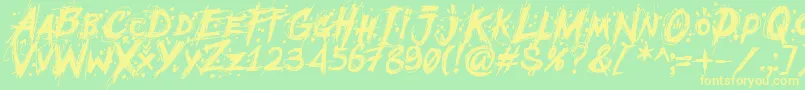 MCF Mudster Font – Yellow Fonts on Green Background