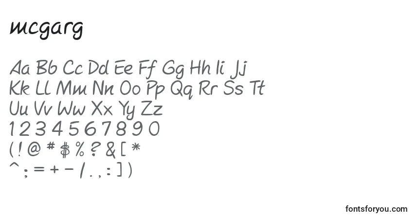 Mcgarg   (133906)-fontti – aakkoset, numerot, erikoismerkit