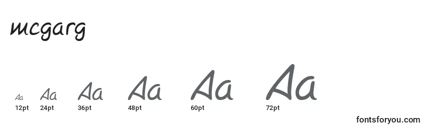 Размеры шрифта Mcgarg   (133906)