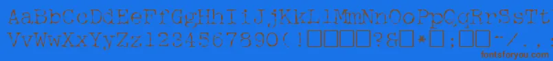 フォントMcgf     – 茶色の文字が青い背景にあります。