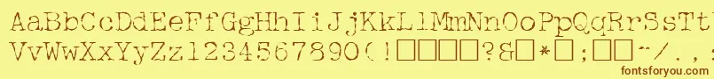 フォントMcgf     – 茶色の文字が黄色の背景にあります。