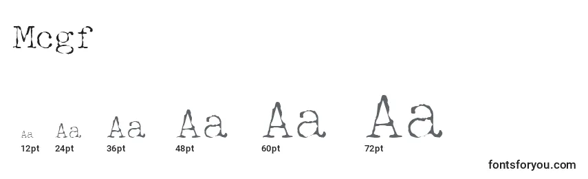 Размеры шрифта Mcgf     (133907)