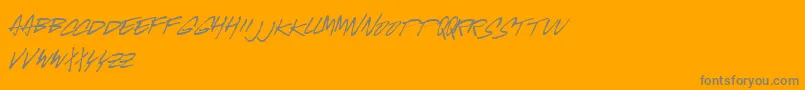 MCGUS   -Schriftart – Graue Schriften auf orangefarbenem Hintergrund