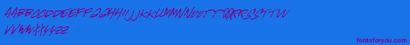 MCGUS   -Schriftart – Violette Schriften auf blauem Hintergrund