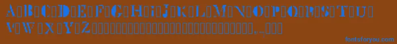 MckGlitch Regular Font – Blue Fonts on Brown Background