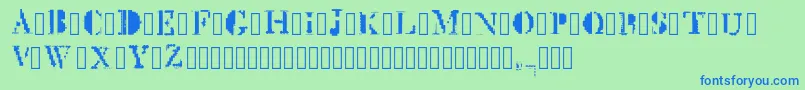 フォントMckGlitch Regular – 青い文字は緑の背景です。