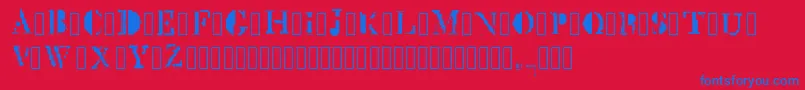 MckGlitch Regular Font – Blue Fonts on Red Background