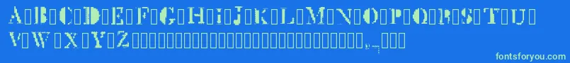 MckGlitch Regular Font – Green Fonts on Blue Background