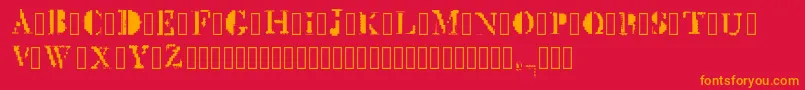 MckGlitch Regular Font – Orange Fonts on Red Background