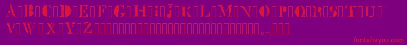 MckGlitch Regular-Schriftart – Rote Schriften auf violettem Hintergrund