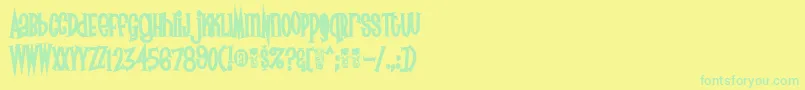 Czcionka Surfs – zielone czcionki na żółtym tle