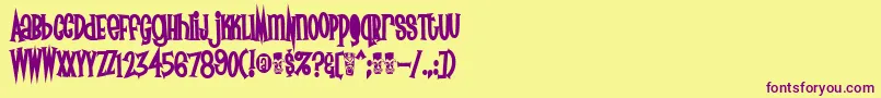 Surfs Font – Purple Fonts on Yellow Background