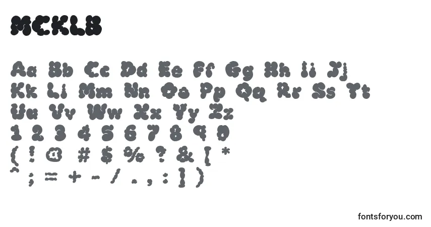 A fonte MCKLB    (133910) – alfabeto, números, caracteres especiais