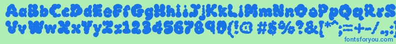 MCKLB    Font – Blue Fonts on Green Background