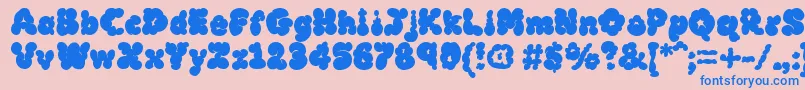 MCKLB    Font – Blue Fonts on Pink Background