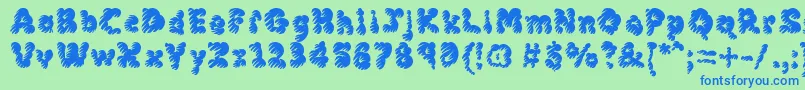 MCKLM    Font – Blue Fonts on Green Background