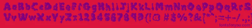 MCKLM    Font – Purple Fonts on Red Background