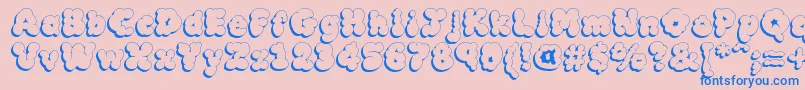 fuente MCKLSH   – Fuentes Azules Sobre Fondo Rosa