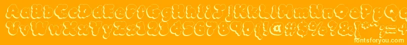 フォントMCKLSH   – オレンジの背景に黄色の文字