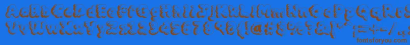 MCKLST   Font – Brown Fonts on Blue Background