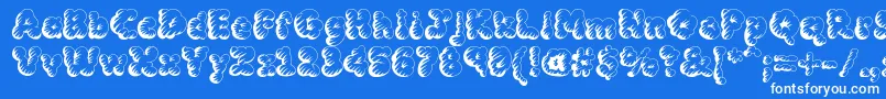 Fonte MCKLST   – fontes brancas em um fundo azul