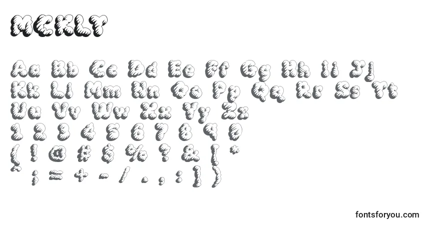 A fonte MCKLT    (133914) – alfabeto, números, caracteres especiais
