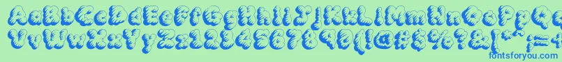 MCKLT    Font – Blue Fonts on Green Background