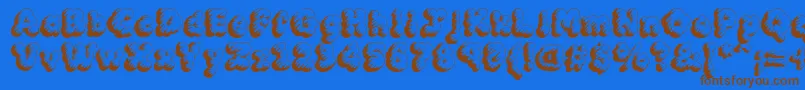 MCKLT    Font – Brown Fonts on Blue Background