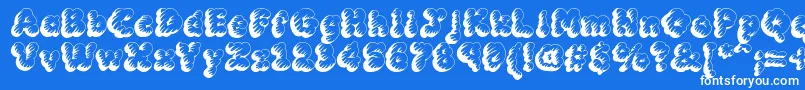 MCKLT    Font – White Fonts on Blue Background