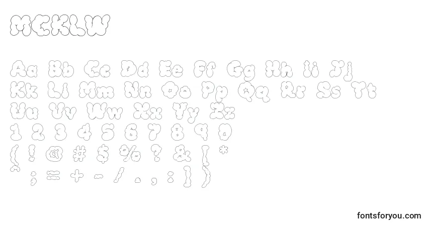 Шрифт MCKLW    (133915) – алфавит, цифры, специальные символы