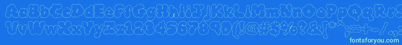 MCKLW    Font – Green Fonts on Blue Background