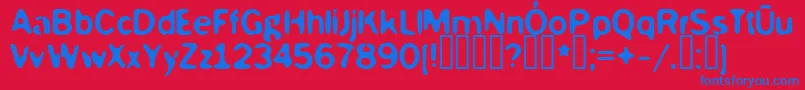 MCKOY    Font – Blue Fonts on Red Background