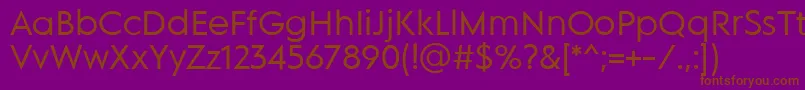 MDGROTESQUE Regular-Schriftart – Braune Schriften auf violettem Hintergrund