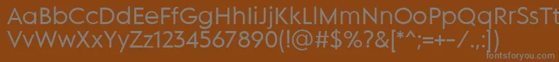 MDGROTESQUE Regular-Schriftart – Graue Schriften auf braunem Hintergrund