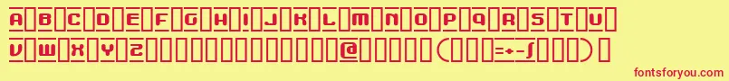 MDMA-fontti – punaiset fontit keltaisella taustalla