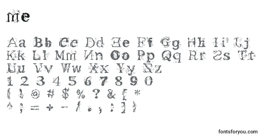 A fonte Me       (133919) – alfabeto, números, caracteres especiais