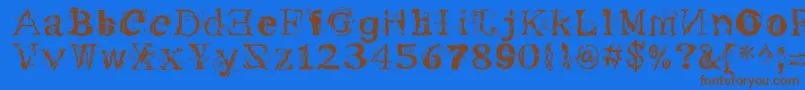 フォントme       – 茶色の文字が青い背景にあります。