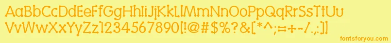 VingyNormal Font – Orange Fonts on Yellow Background