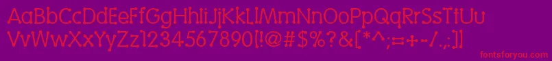 VingyNormal Font – Red Fonts on Purple Background