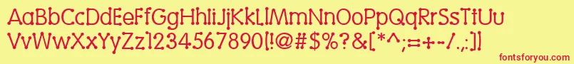 VingyNormal Font – Red Fonts on Yellow Background