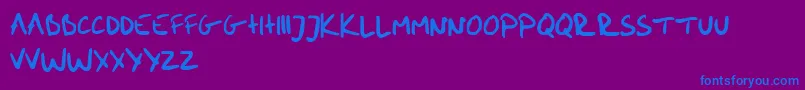 フォントme handwritin Bold – 紫色の背景に青い文字