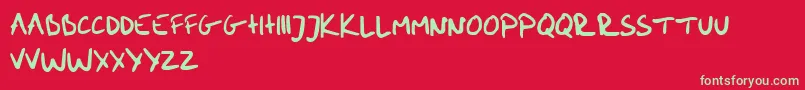 Fonte me handwritin Bold – fontes verdes em um fundo vermelho