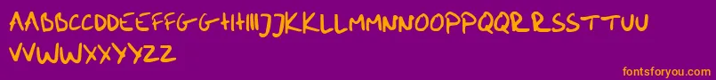 me handwritin Bold Font – Orange Fonts on Purple Background