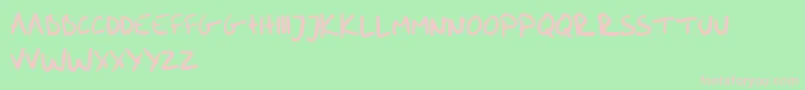 フォントme handwritin Bold – 緑の背景にピンクのフォント